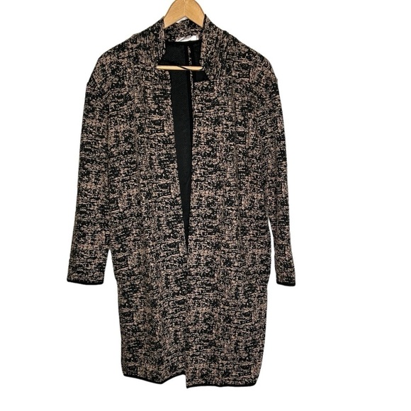 Philosophy Women’s Marled Jacket Long Career Business Medium Black Tan - Picture 1 of 6